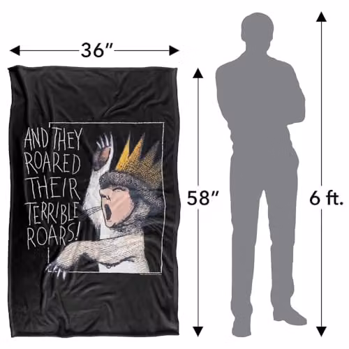 LOGOVISION Where The Wild Things Are Roar Super Soft Fleece Throw Blanket, Multicolour, W: 91 cm, D: 147 cm – 4