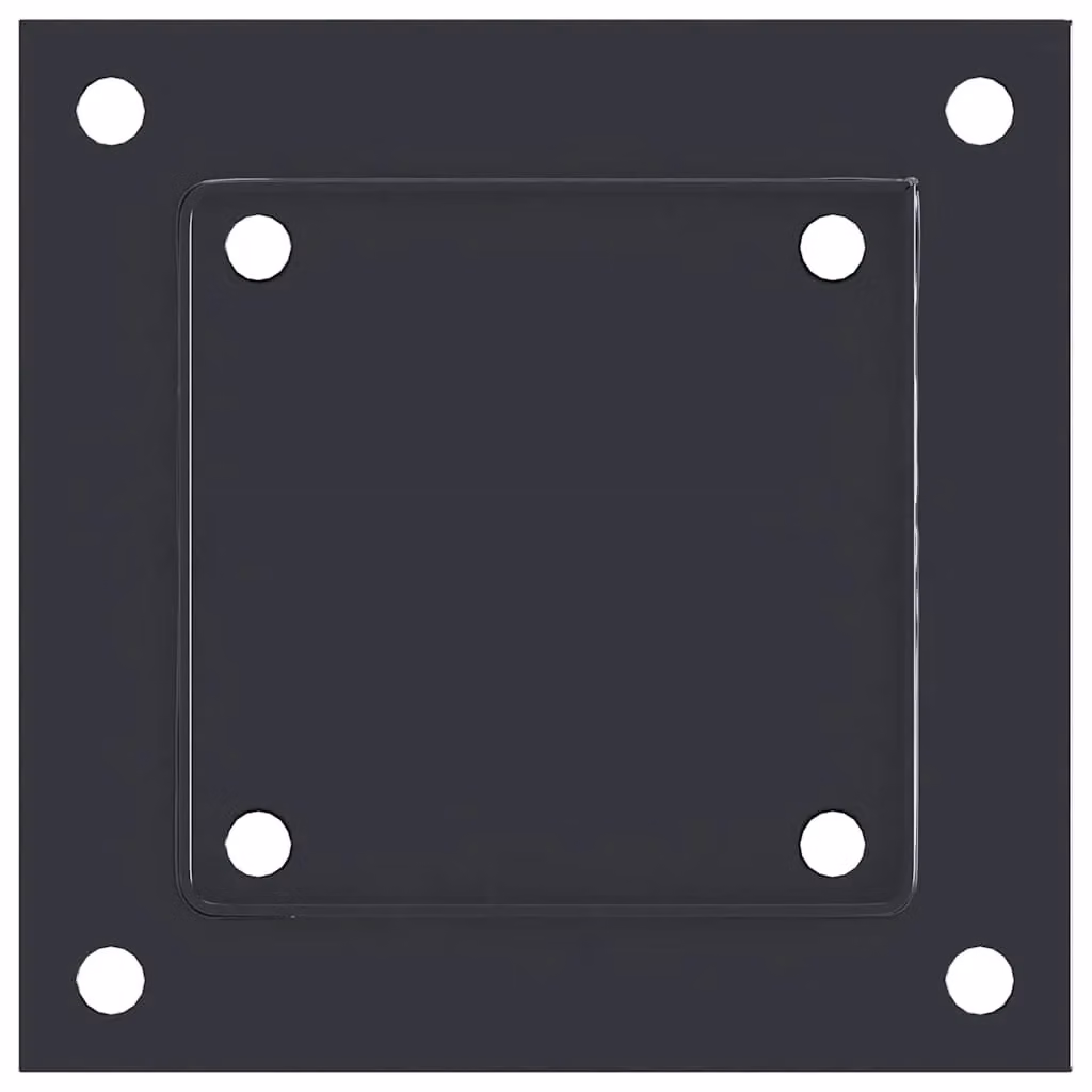 Berkfield Home Square Post Bases, 12 Pack, Anthracite, Powder-coated Galvanised Steel, 121 x 121 mm – 3