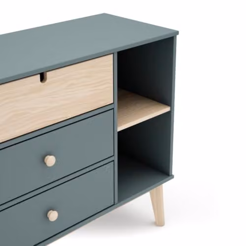 Calicosy Scandinavian Style Green Wood and MDF Chest of Drawers, Width: 90 cm – 3