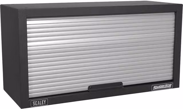 Loops Modular Wall Cabinet with Roll Shutter Doors in Black and Multicolour, W/H/D: 68.0 x 35.0 x 28.0 cm