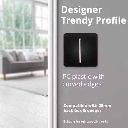 Trendi Modern Auto Retractive Doorbell Switch in Black and Silver – 5