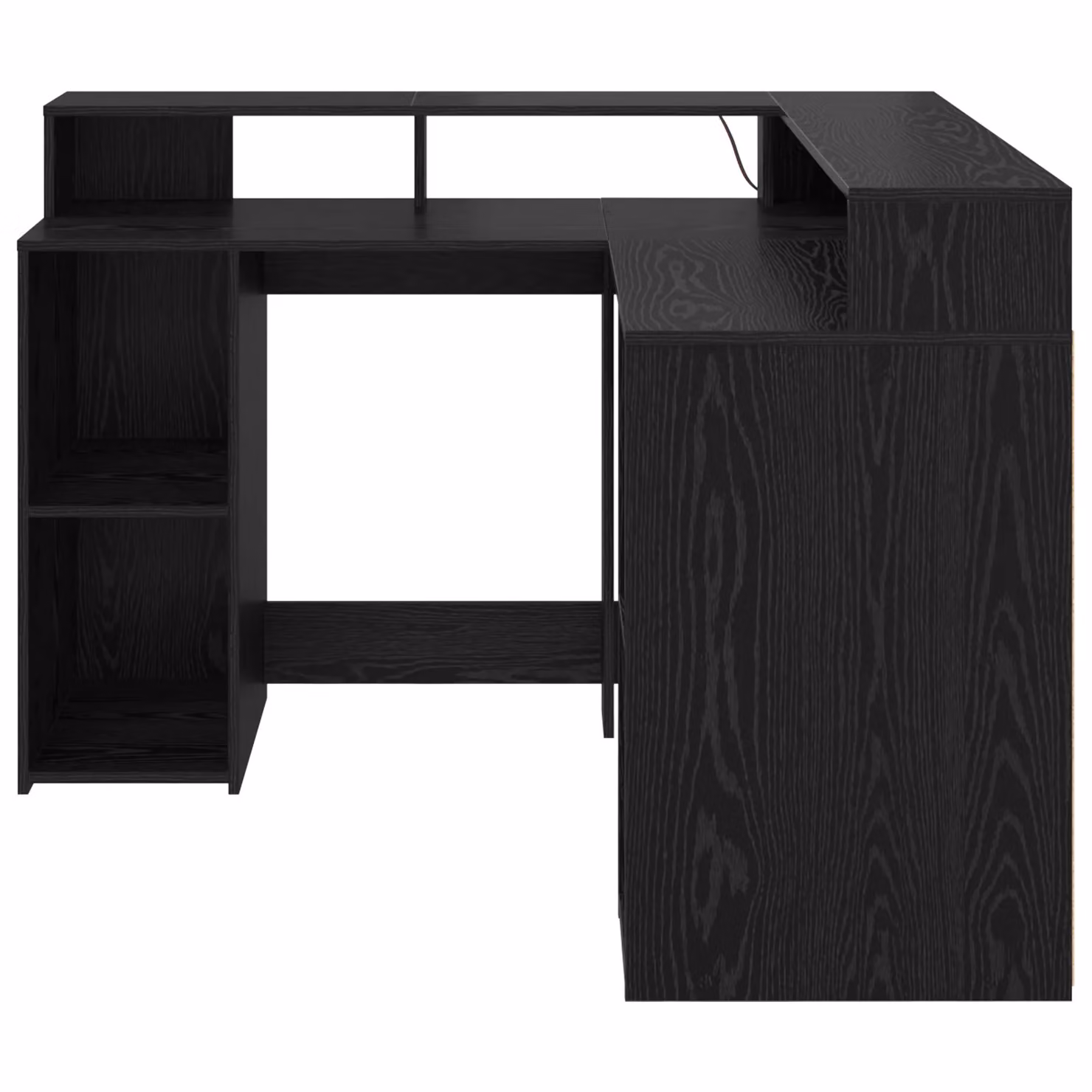 Berkfield Modern Black Oak Writing Desk in Engineered Wood W/D/H: 130 x 130 x 91 cm – 5
