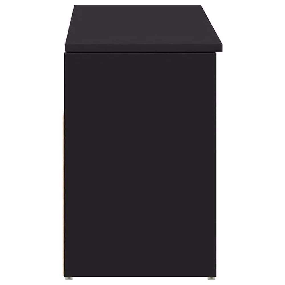 Berkfield Home Black Modern Shoe Bench with Fabric Seat, W/D/H: 102 x 30.5 x 45 cm – 4
