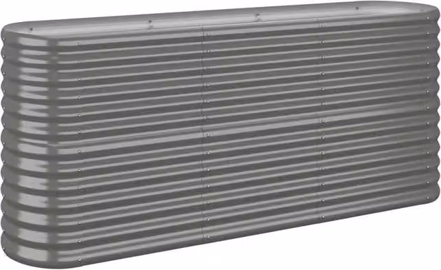 Berkfield Home Garden Powder-coated Steel Raised Bed in Grey, W/D/H: 152 x 40 x 68 cm – 1