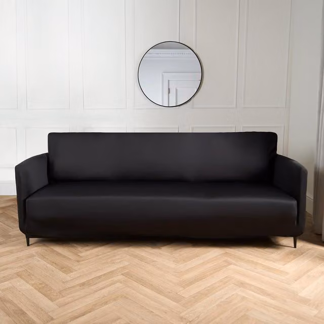 OHS Black Elastic Stretch 2 Seater Sofa Protector Cover
