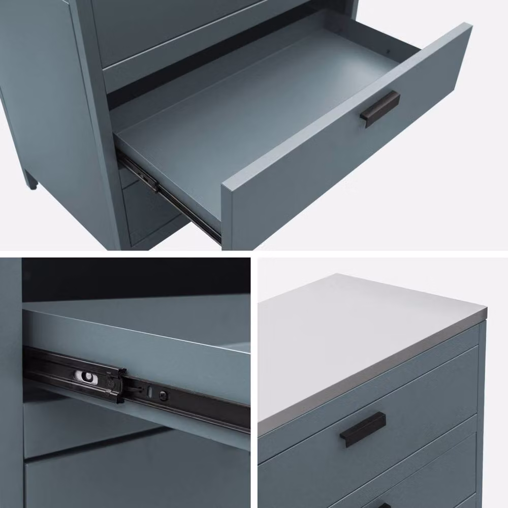 sweeek Steel Outdoor Kitchen with 3 Drawers in Grey, Width: 80 cm – 3