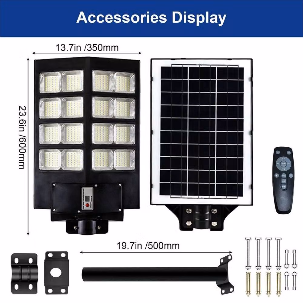 SPETLEK 6000W LED Solar Street Light with Motion and Dusk to Dawn Sensor, Black Outdoor Floodlight for Garden and Wall Mounting – 2