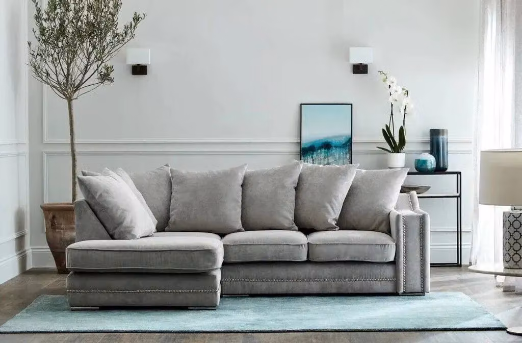 Snugg Furniture UK Limited Robin Studded Left Hand Corner Sofa in Grey – 2