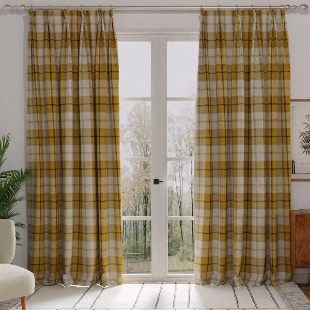 Terrys Balmoral Made to Measure Blackout Fabric Panel Curtain in Yellow