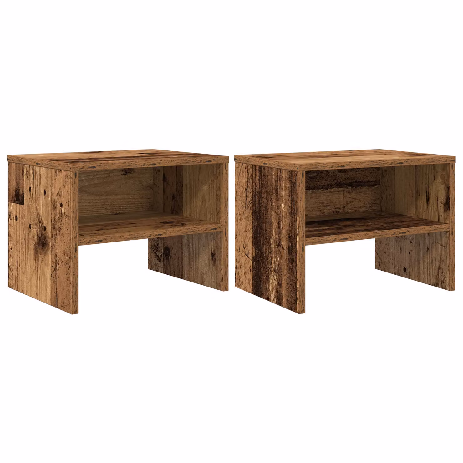 Berkfield Home Set of 2 Rustic Bedside Cabinets in Brown, W/D/H: 40 x 30 x 30 cm – 2