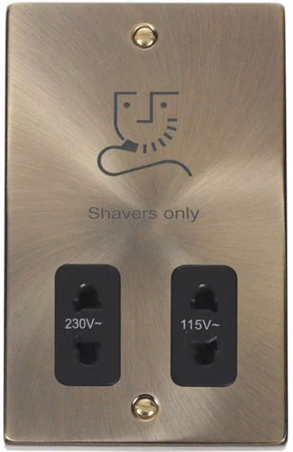 SE HOME Antique Brass Flush Shaver Socket