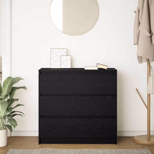Berkfield Home Black Oak Sideboard, W/D/H: 80 x 35 x 76 cm – 1