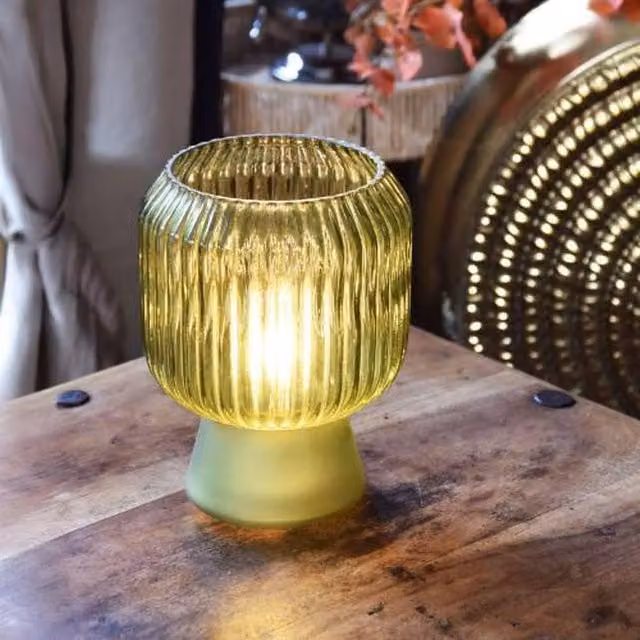 Madison & Mayfair Green Transparent Glass LED Tabletop Accent Lamp – 2