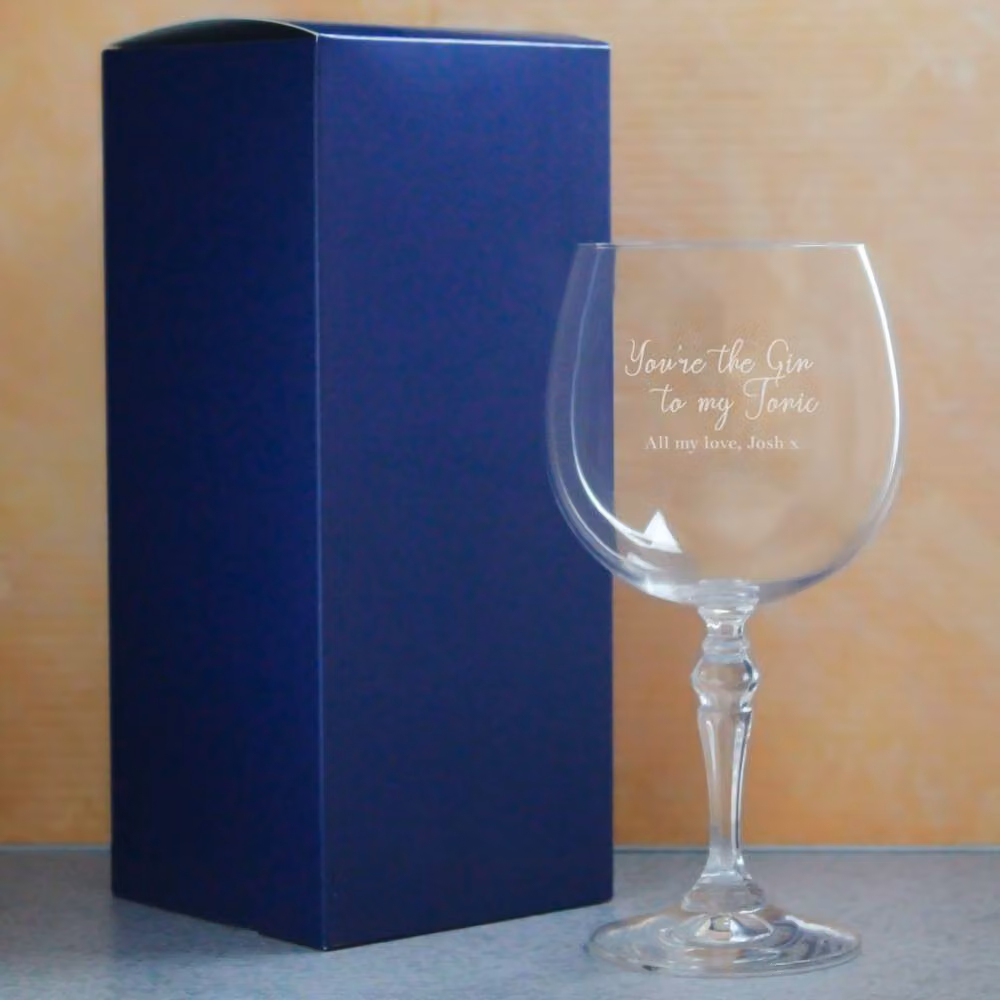 Uniqueful Personalised You're the Gin to My Tonic Crystal Gin and Tonic Cocktail Glass in Clear – 2