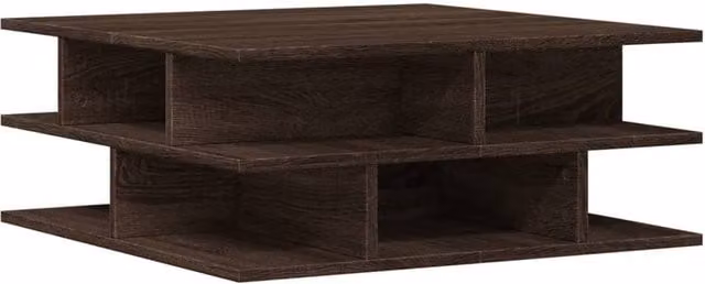 Berkfield Home Modern Square Coffee Table in Brown Oak, W/D/H: 70 x 70 x 29 cm