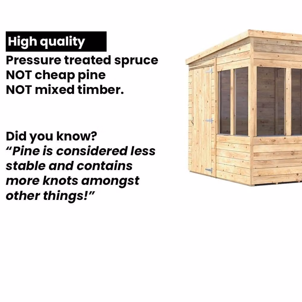 Dunster House Overlord Modular Wooden Potting Shed with Pent Roof, Brown, W: 120 cm, D: 300 cm – 6
