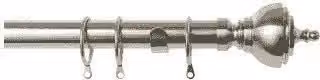 New Edge Blinds Vienna End Metal Curtain Pole Set for 25-28mm Blinds in Satin Silver