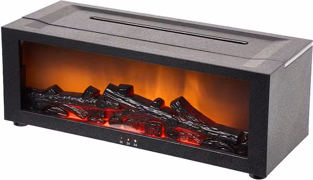 Lifeideas Tabletop Aroma Diffuser Fireplace with Remote Control in Black