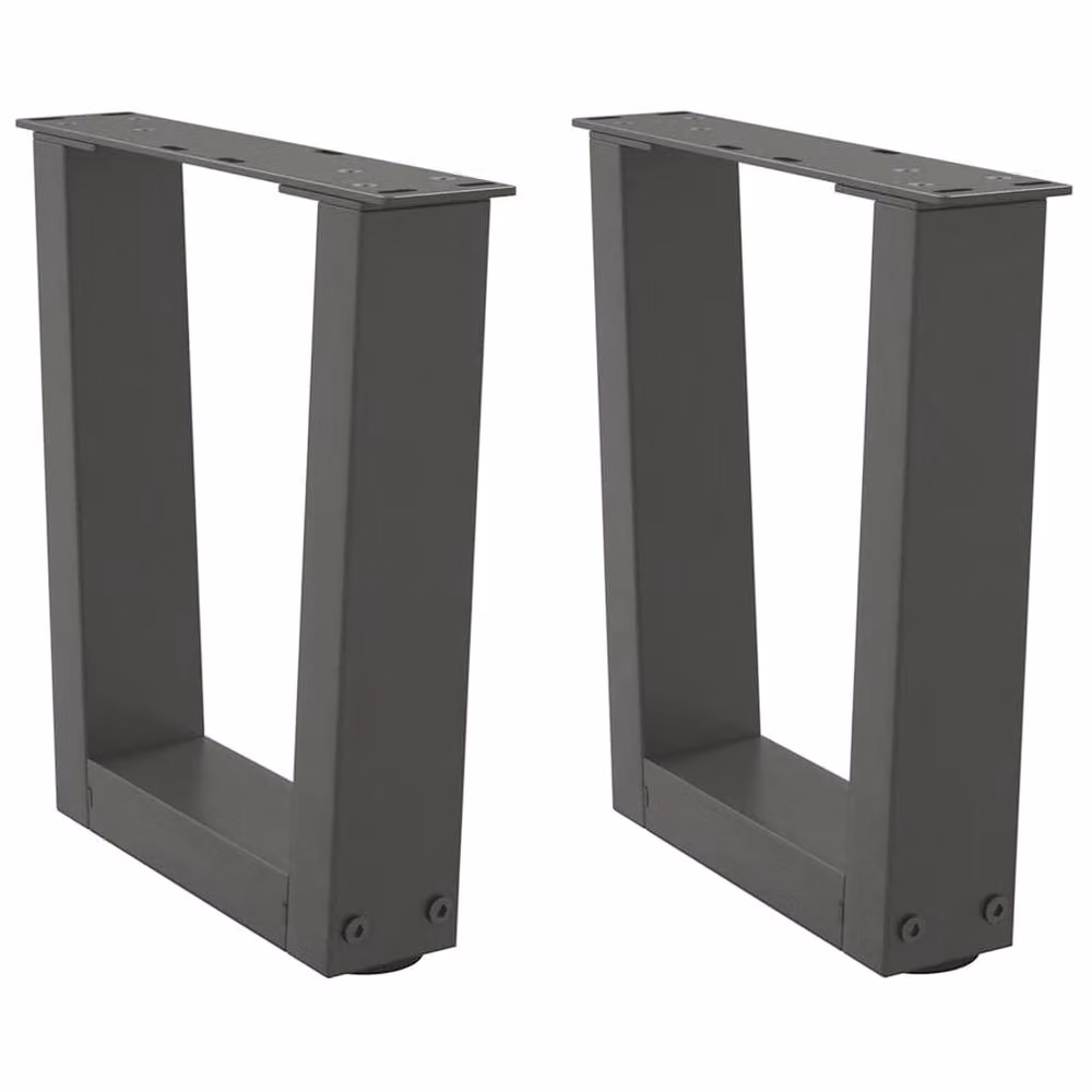 Berkfield Home Modern V-Shape Dining Table Legs, 2 Pieces, Anthracite and Black, W: 30 cm, H: 30-31.3 cm – 2