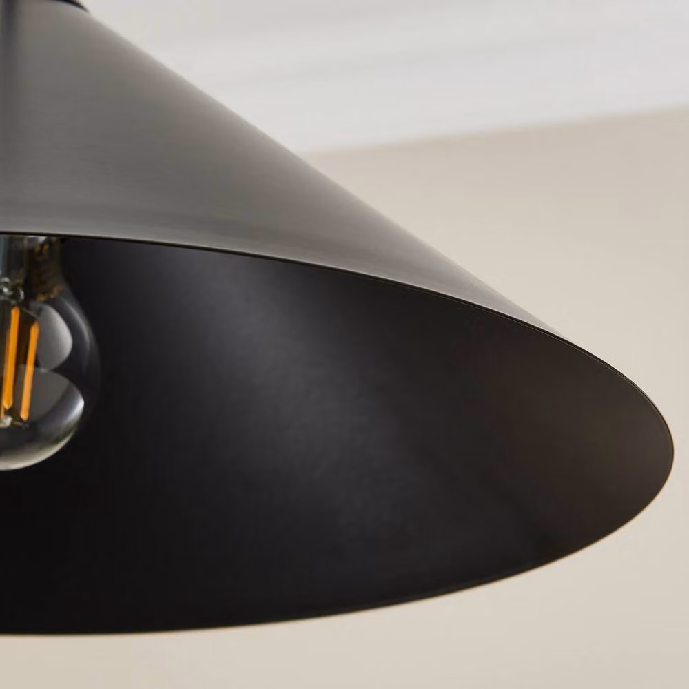 First Choice Lighting Fontana Black Metal Ceiling Pendant Light, Diameter: 40 cm – 5