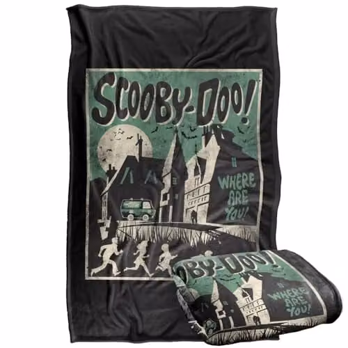 Warner Bros. Scooby Doo Poster Silky Touch Super Soft Fleece Throw Blanket, Multicolour, W: 91.44 cm, L: 147 cm