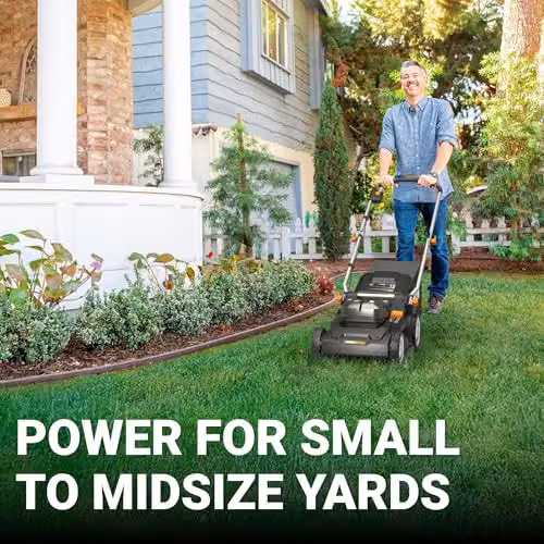 WORX PowerShare 40V Brushless Cordless Lawnmower in Black with 41cm Cutting Width, Mulching Kit, Collection Bag and Quick Charger – 2