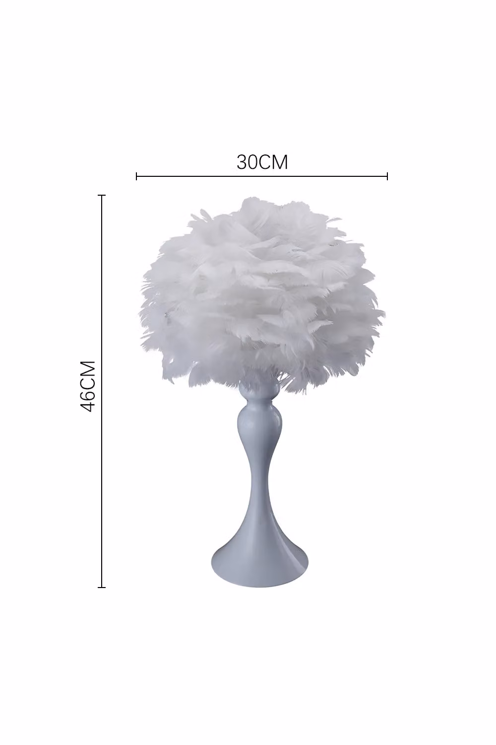 Living and Home Modern Pure Feather Design Table Lamp in White – 3