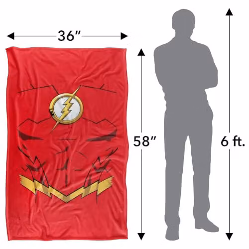 Warner Bros. The Flash Costume Super Soft Silky Touch Fleece Throw Blanket, Multicolour, W: 91.44 cm x L: 91.44 cm – 4