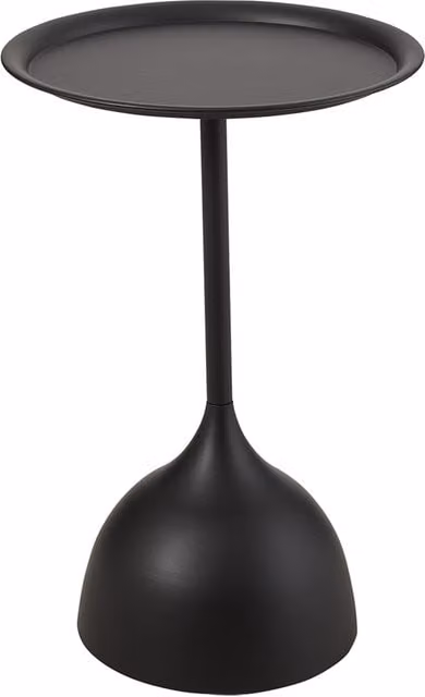 Livingandhome Modern Round Matt Black Metal Side Table