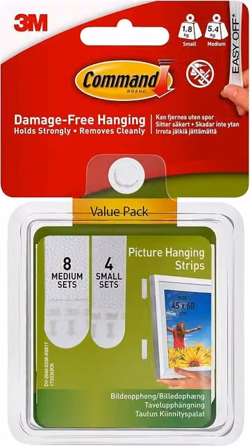 3M Claw Command White Small and Medium Picture Hanging Strips Value Pack