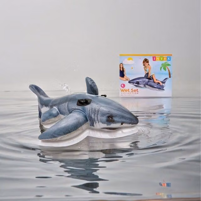 Intex Inflatable Shark Ride On Pool Toy in Grey
