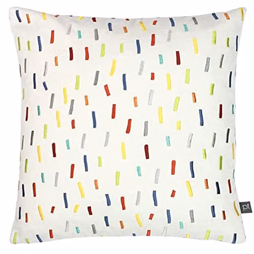 Prestigious Textiles Dolly Mixture Velvet Cushion in Multicolour Green and Beige, W/D/H: 40 x 40 x 40 cm
