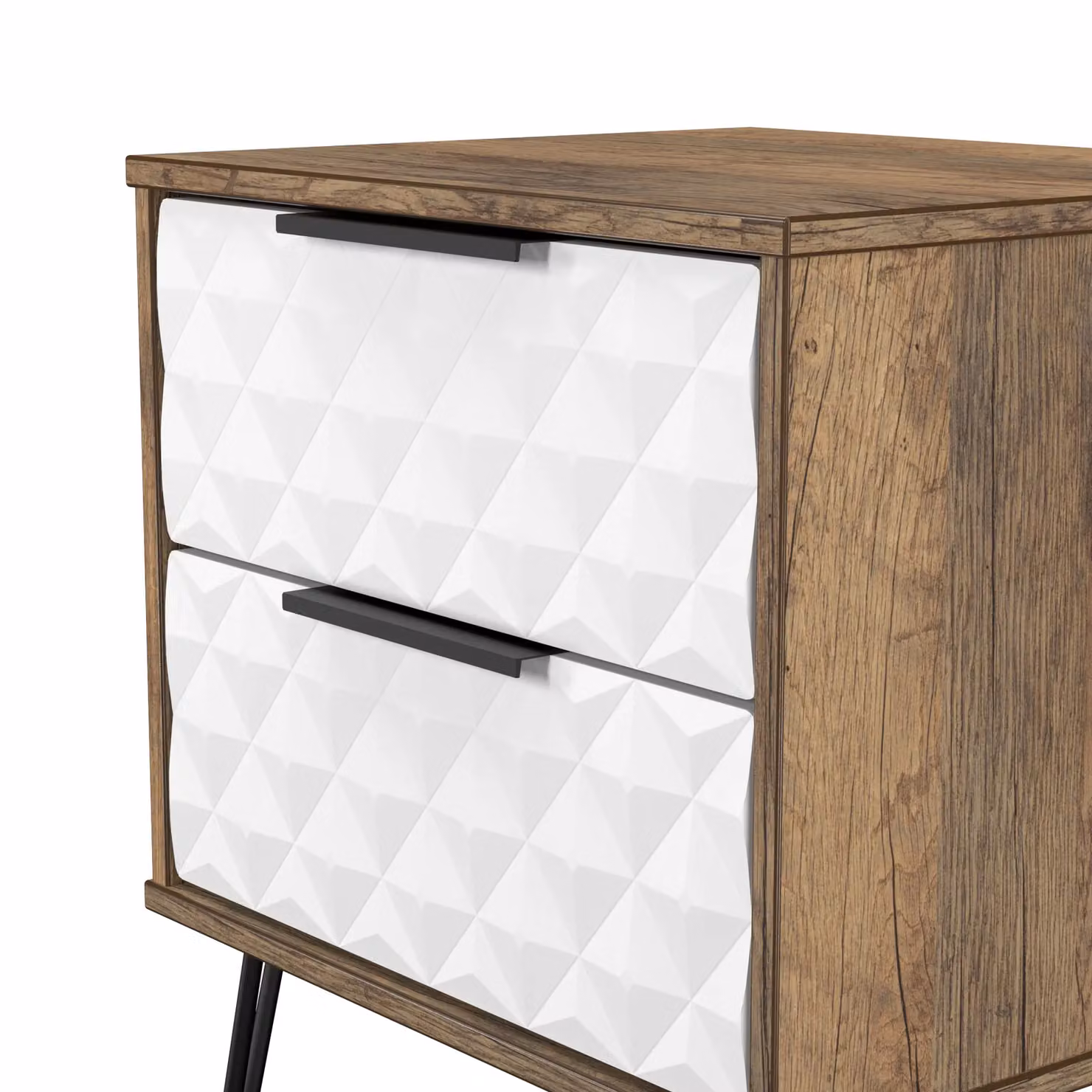 2 U Islay Ready Assembled 2 Drawer Bedside Table in White, Small – 3