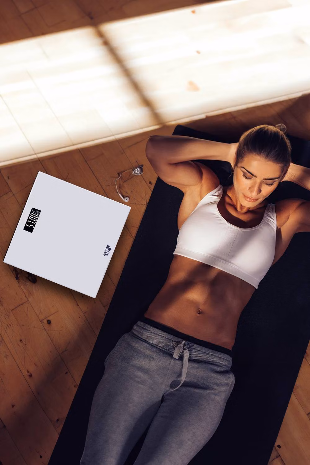 Get Fit Digital Bathroom Scales with LCD Display and Auto Shutoff in White – 4