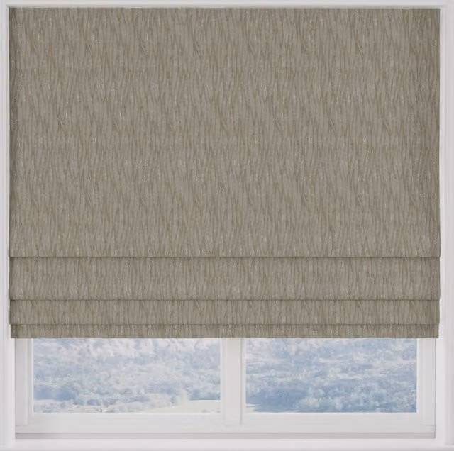 Terrys Linear Made to Measure Blackout Roman Blind in Beige Striped Polyester