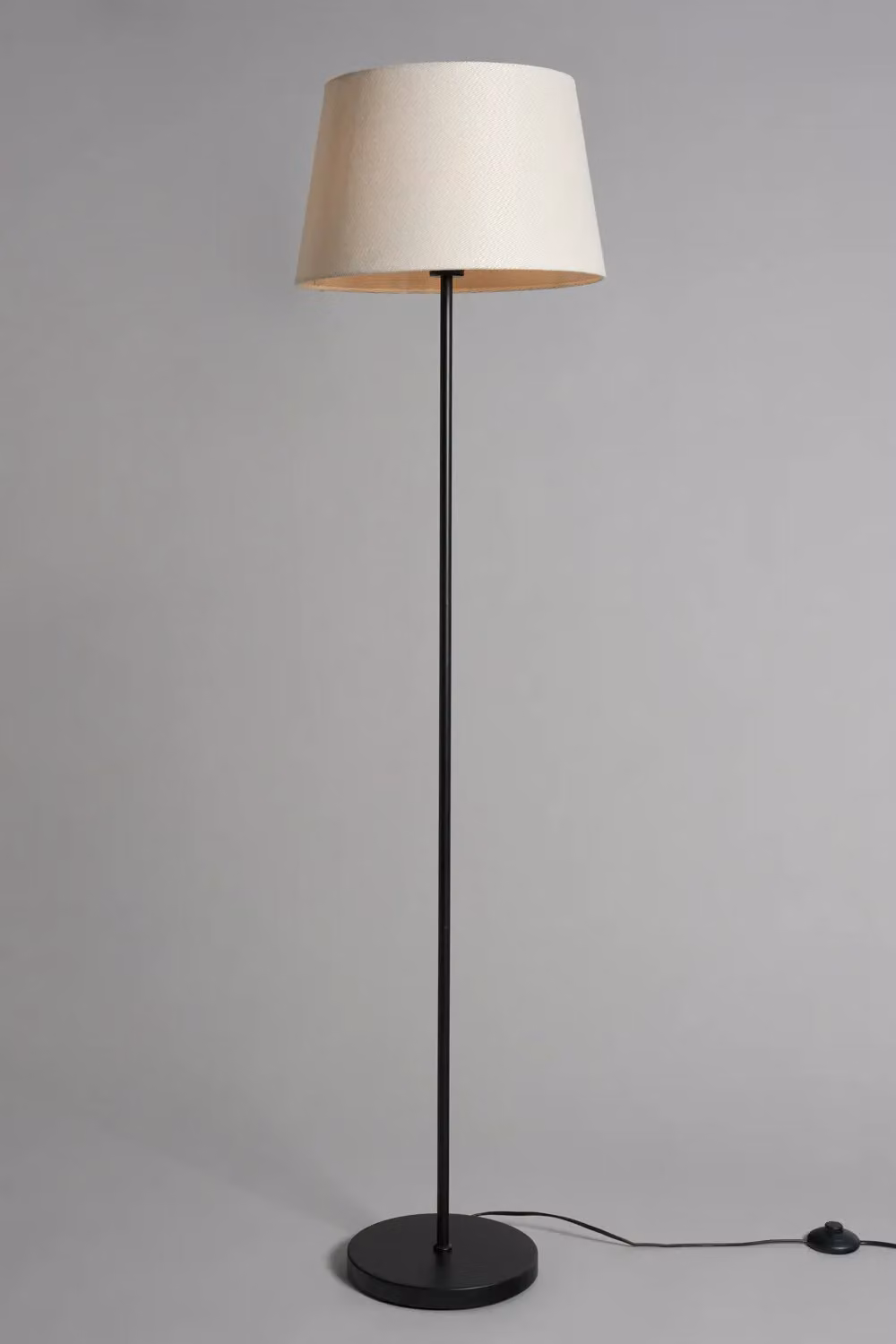 BHS Lighting Brie Table and Floor Lamp Set with Fabric Shades in Black and Grey – 2