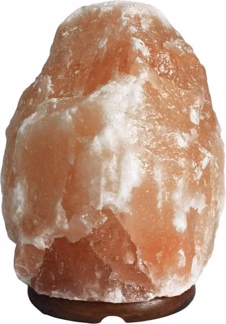 KDMK Natural Orange Himalayan Salt Lamp with Wood Base and Bulb Included
