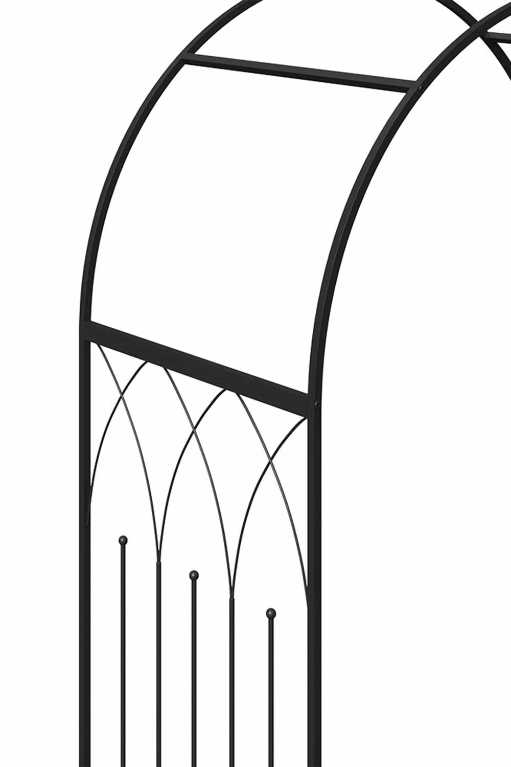 Living and Home Multifunctional Black Enamelled Steel Garden Arch Climbing Frame, H 231 cm x W 115 cm x D 56 cm – 2