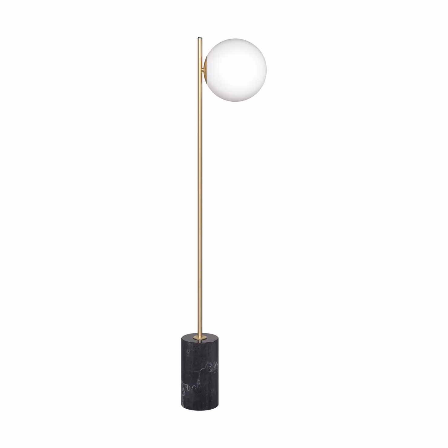Dome Deco MARCONI Art Deco Floor Lamp in White and Gold/Brass