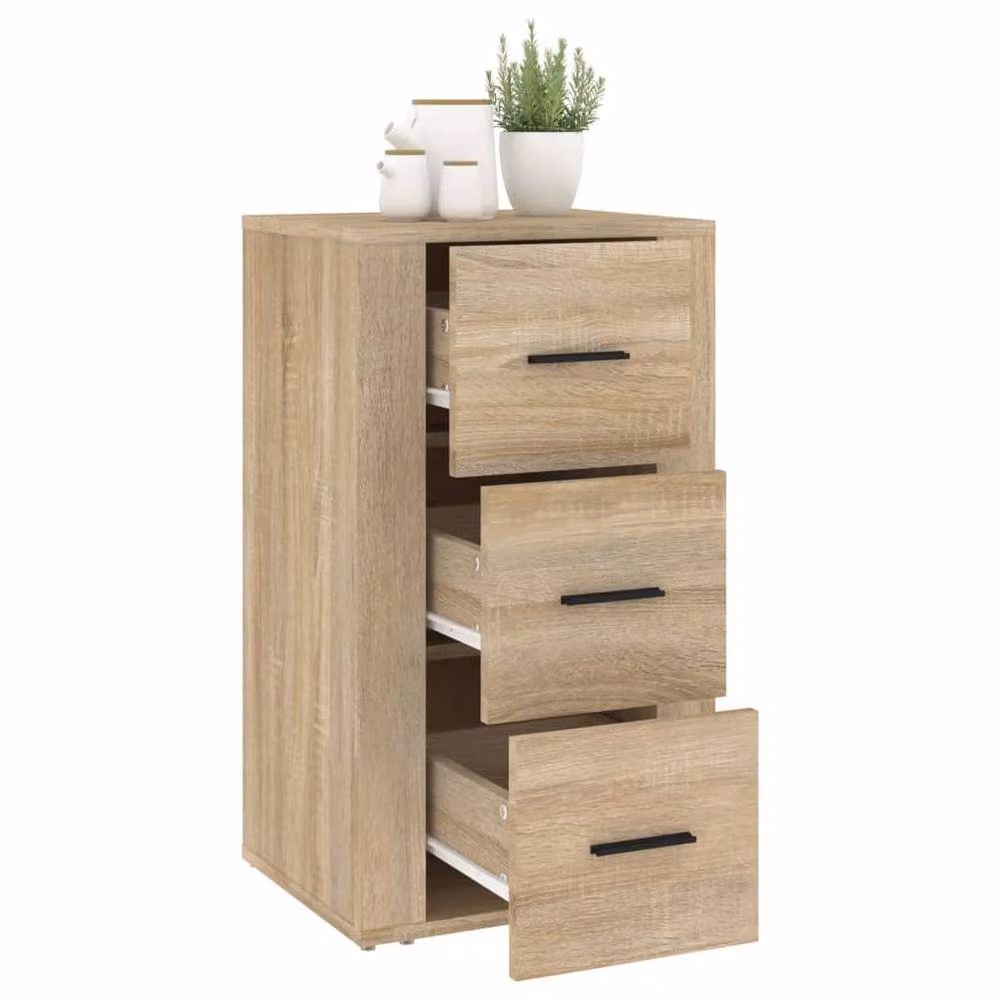 Berkfield Home Sonoma Oak Sideboard in Beige, W/D/H: 40 x 33 x 70 cm – 2