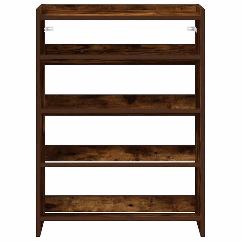 Berkfield Home Shoe Rack in Smoked Oak Brown, W/D/H: 60 x 25 x 81 cm – 3