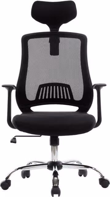 Alphason Florida Mesh Task Chair in Black with Headrest and Armrests