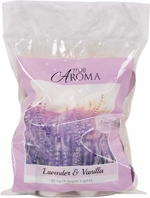 True Aroma Vanilla and Lavender Tealights, Purple, Pack of 20
