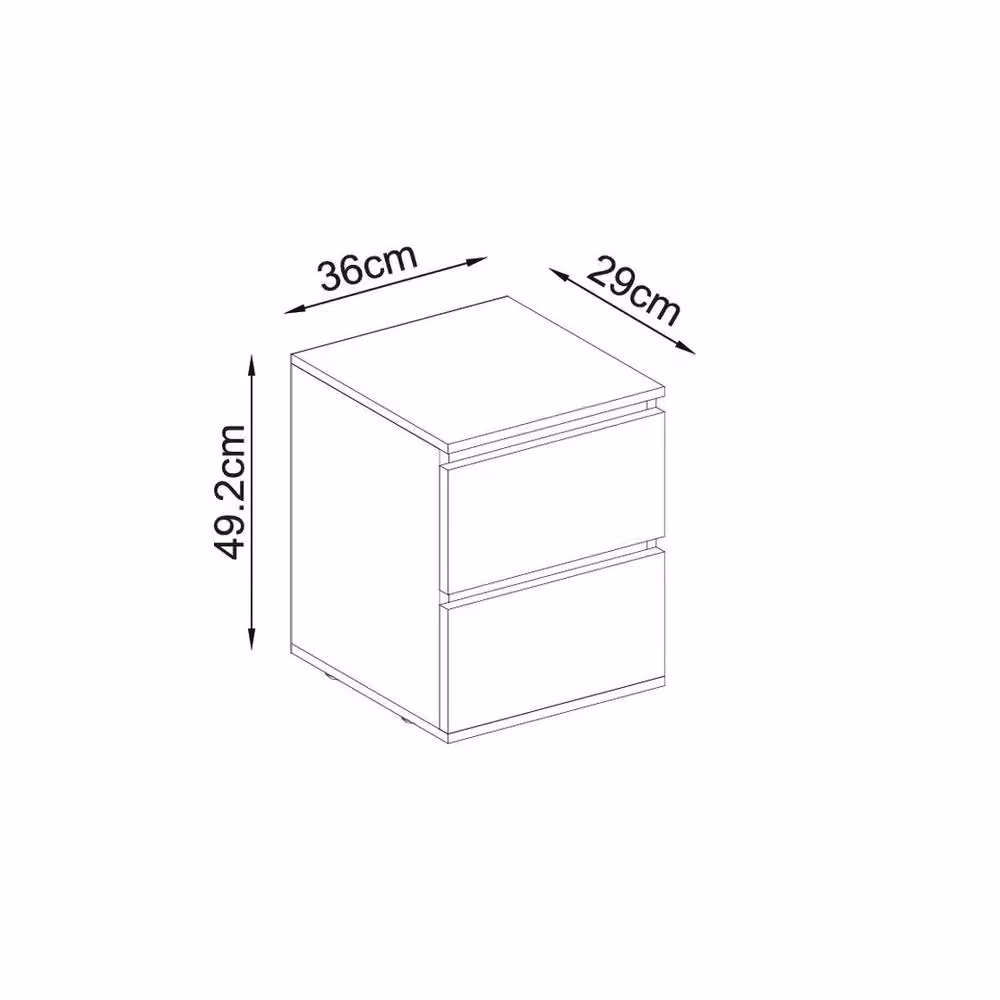 EONLION Grey Bedside Cabinet Chest of Drawers – 2