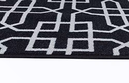 Desire Rugs Cubed Trellis Non-Slip Washable Kitchen Floor Mat, Black, W: 67 cm, D: 120 cm – 6