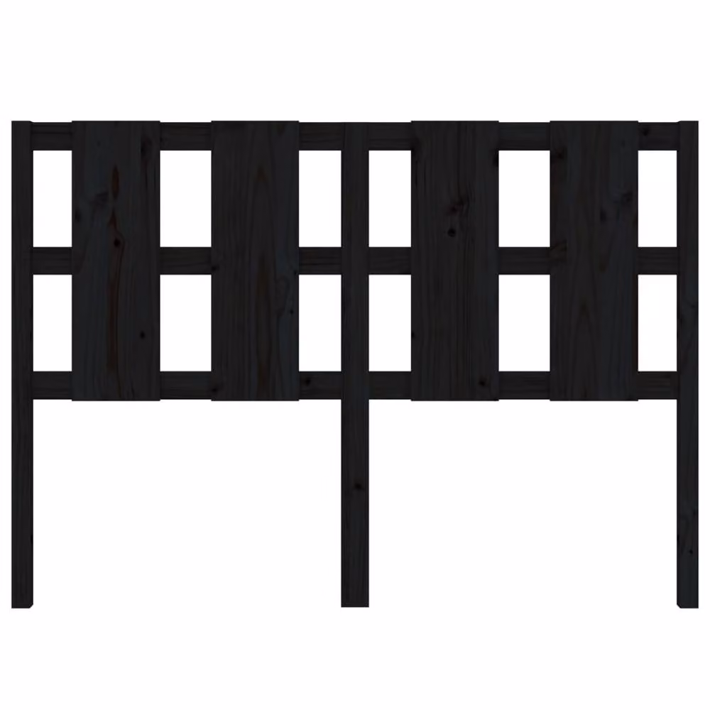 Berkfield Home Rustic Solid Pine Bed Headboard, Black, W: 145.5 cm, D: 4 cm, H: 100 cm – 3