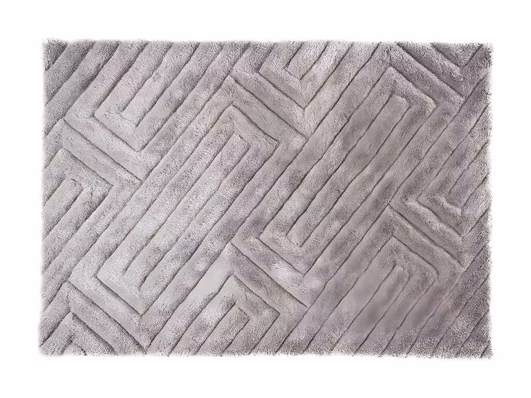 Vente-unique 3D Maze Shaggy Rug in Grey, W: 160 cm, L: 230 cm
