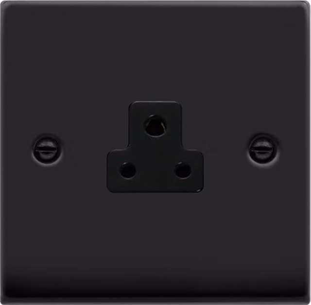 SE HOME Black Surface Mount 1 Gang Socket with Modern Plastic Plate