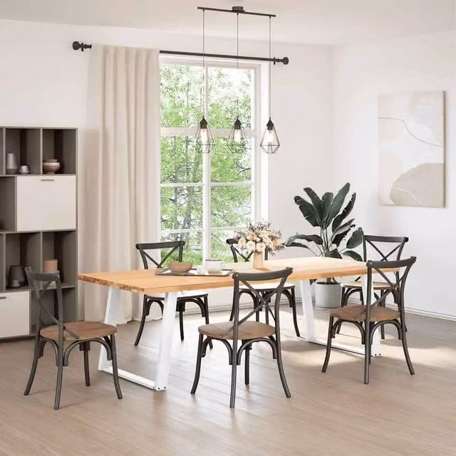 Berkfield Home Modern vidXL U-Shaped Dining Table Legs, 2 Pieces, White, Height: 72-73 cm, Width: 100 cm