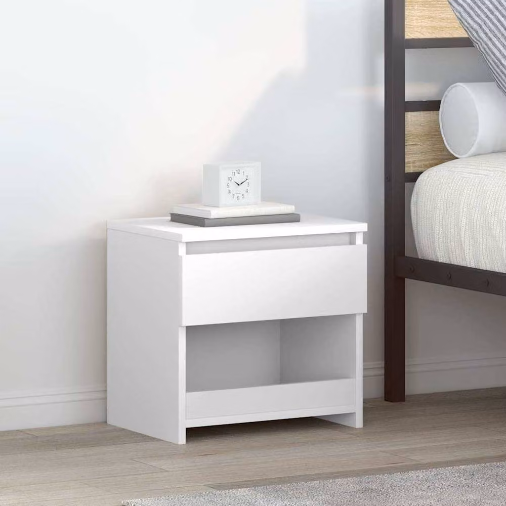 Berkfield Home High Gloss White Bedside Cabinet W/D/H: 40 x 30 x 39 cm – 2